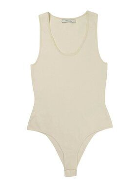 Entire Studios Scoop Neck Sleeveless Bodysuit in Ivory